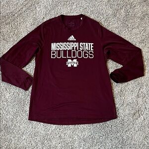 Adidas Maroon Mississippi State Bulldogs Long Sleeve Tee